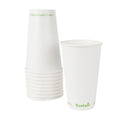 Sustain 16 oz White Paper Cold Cup - PLA Lining, Compostable - 3 1/2" x 3 1/2" x 5 1/2" - 1000 count box