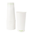 Sustain 22 oz White Paper Cold Cup - PLA Lining, Compostable - 3 1/2" x 3 1/2" x 6 3/4" - 50 count box
