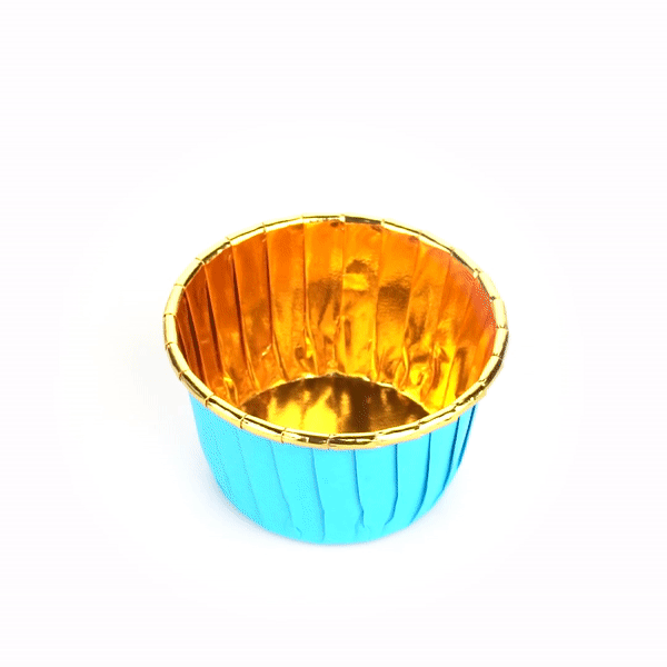 Panificio 3.5 oz Round Blue Foil Paper Baking Cup - Lids Available - 2 3/4" x 2 3/4" x 1 1/2" - 500 count box