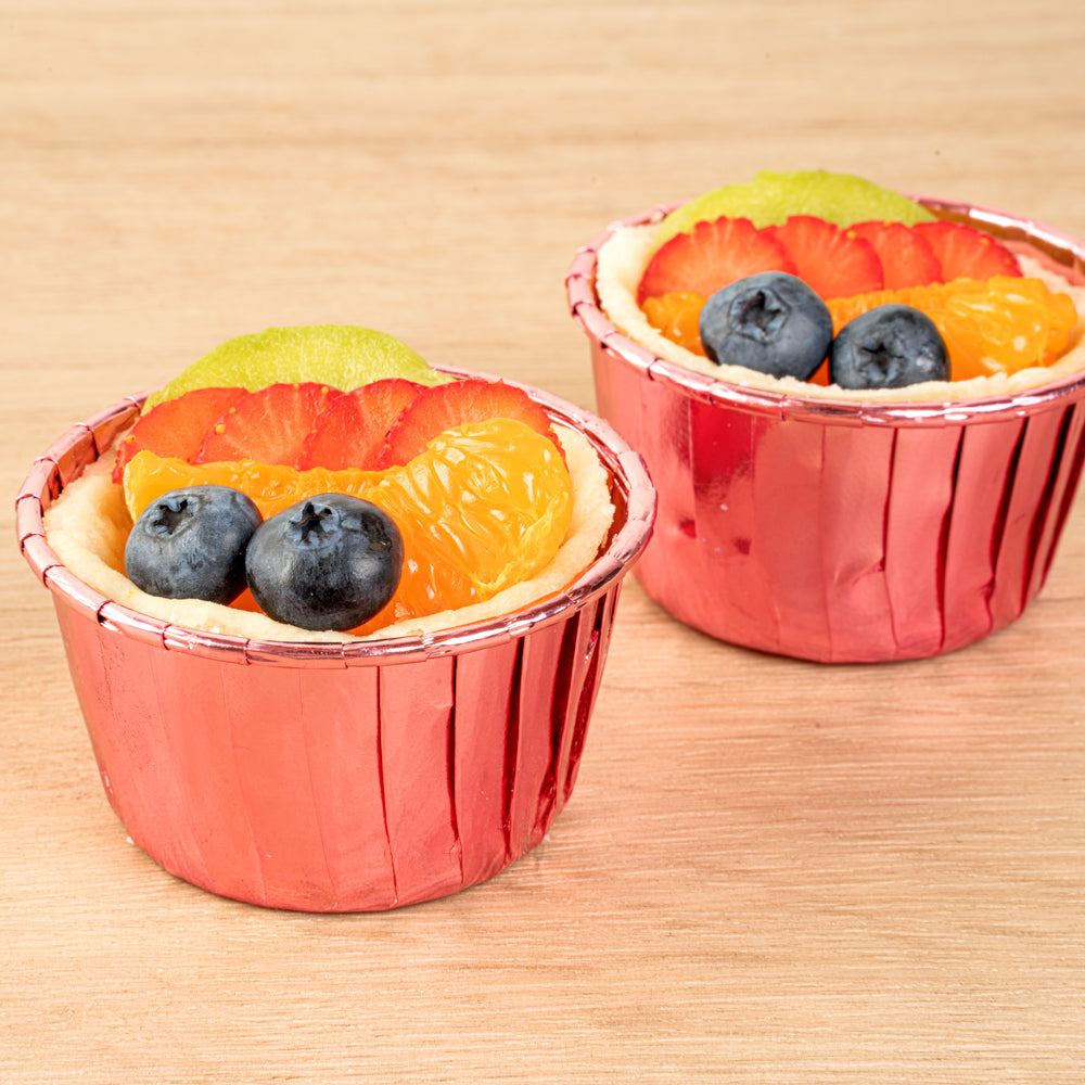 Panificio 3.5 oz Round Rose Gold Foil Paper Baking Cup - Lids Available - 2 3/4" x 2 3/4" x 1 1/2" - 500 count box