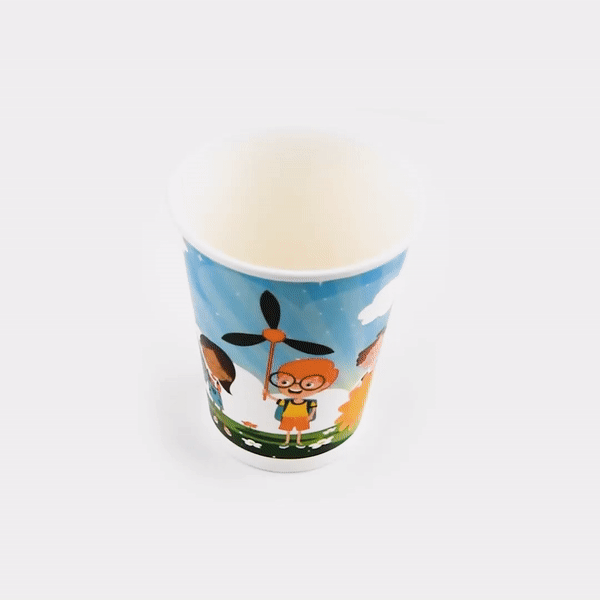 RW Kids 12 oz Paper Drinking Cup - 3 1/2" x 3 1/2" x 4 1/4" - 1000 count box