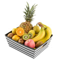 Chef 101 Black and White Stripe Paper Extra Large Gift Box / Market Tray - 12" x 9 1/2" x 4 1/2" - 10 count box