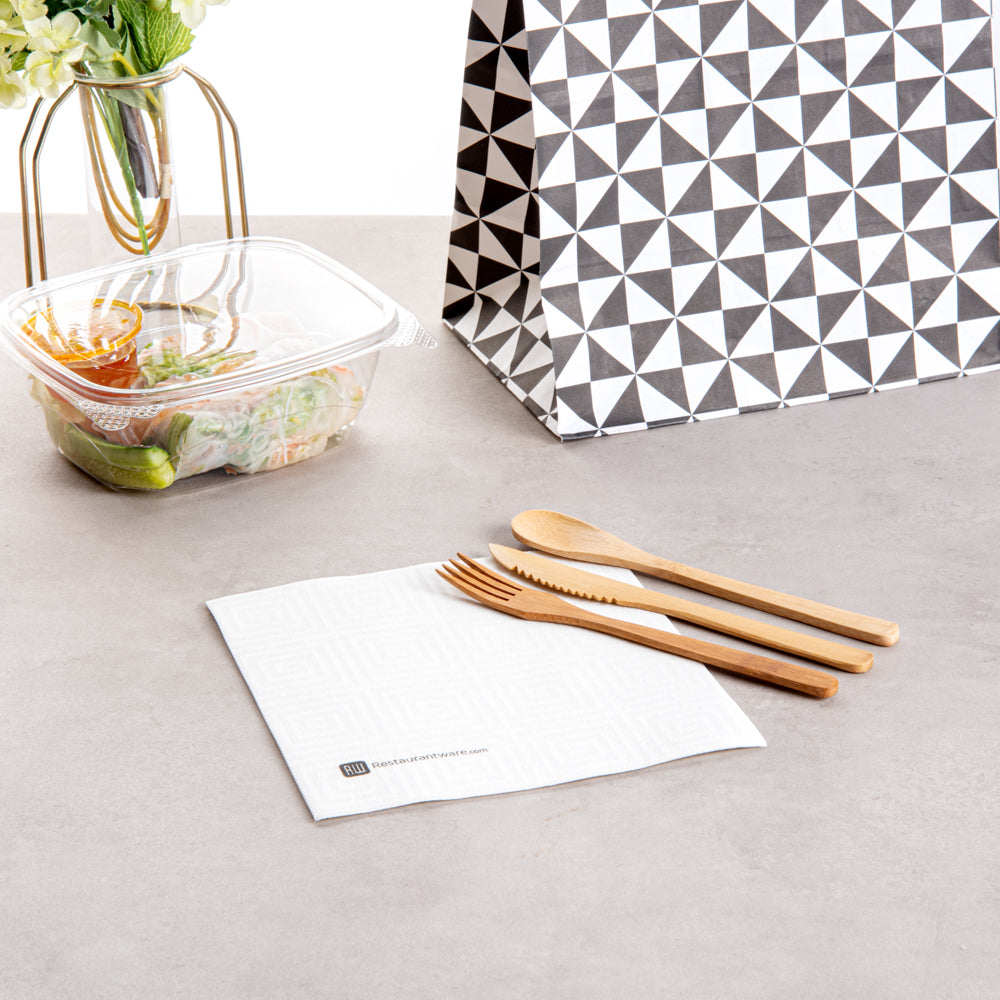 Luxenap Square Greco White Paper Napkin - Air Laid - 15 3/4" x 15 3/4" - 800 count box