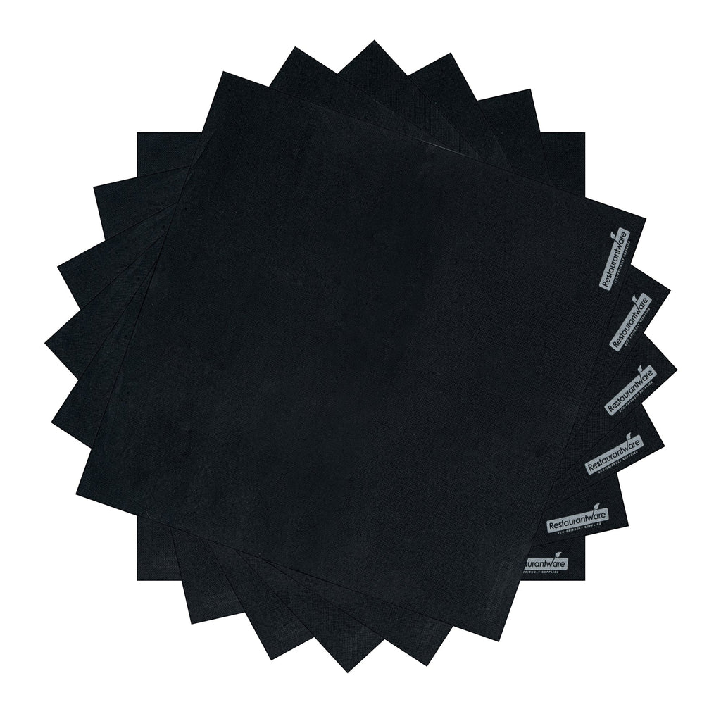 Luxenap Square Black Paper Napkin - 2-Ply, Micropoint - 15 1/2" x 15 1/4" - 50 count box