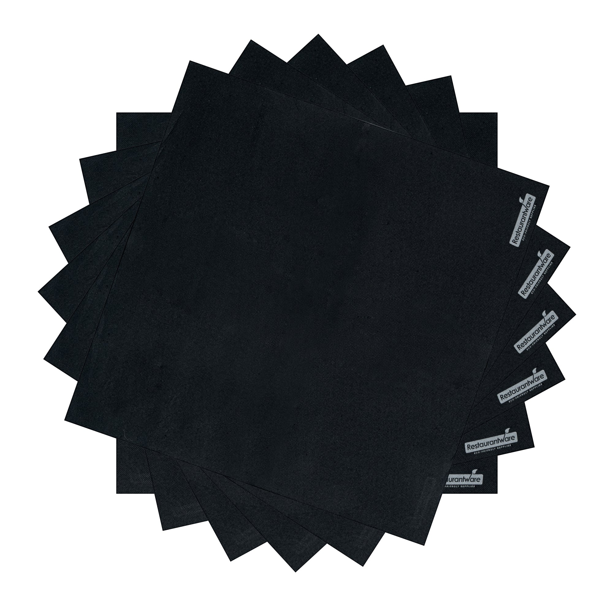Luxenap Square Black Paper Napkin - 2-Ply, Micropoint - 15 1/2" x 15 1/4" - 50 count box