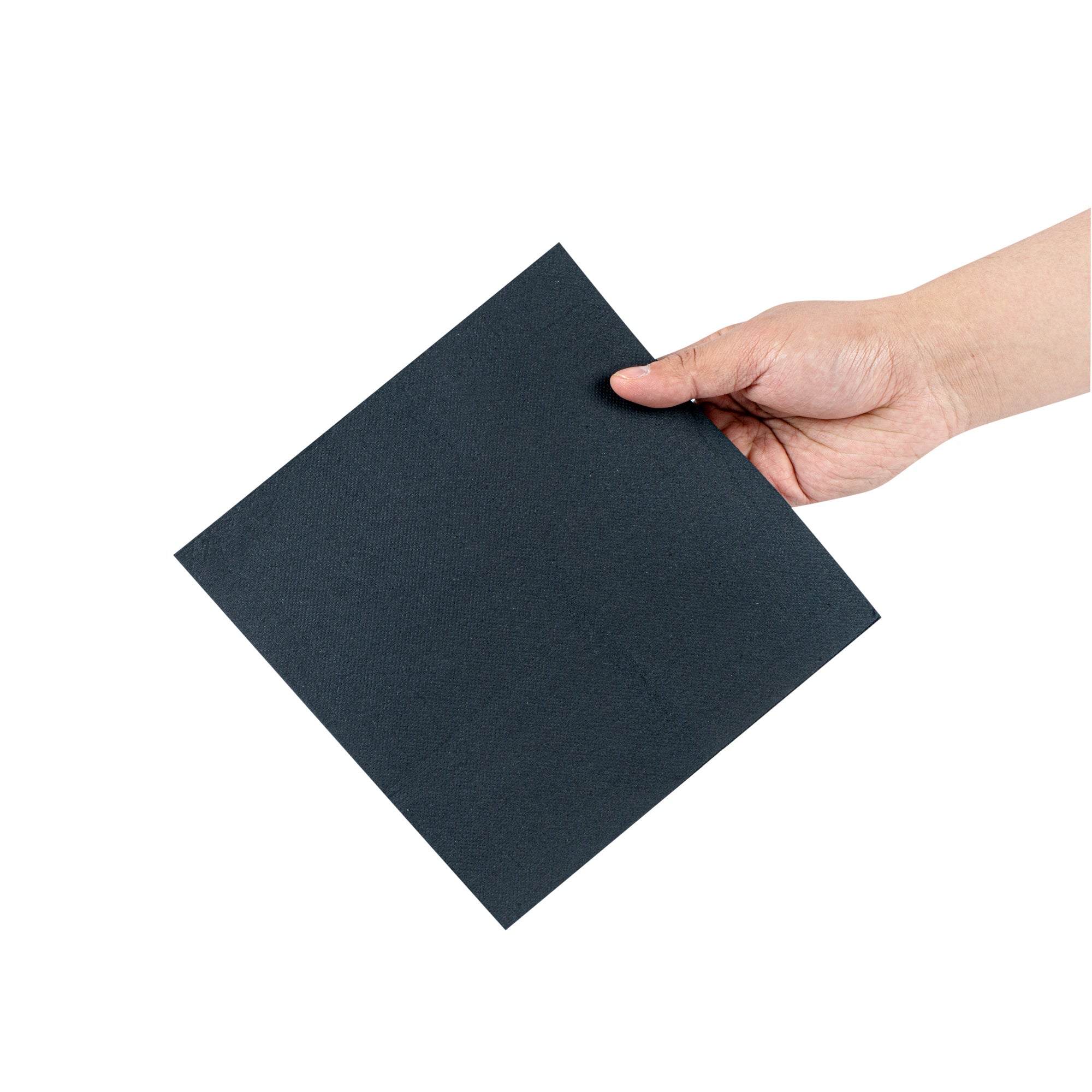 Luxenap Square Black Paper Napkin - 2-Ply, Micropoint - 15 1/2" x 15 1/4" - 50 count box