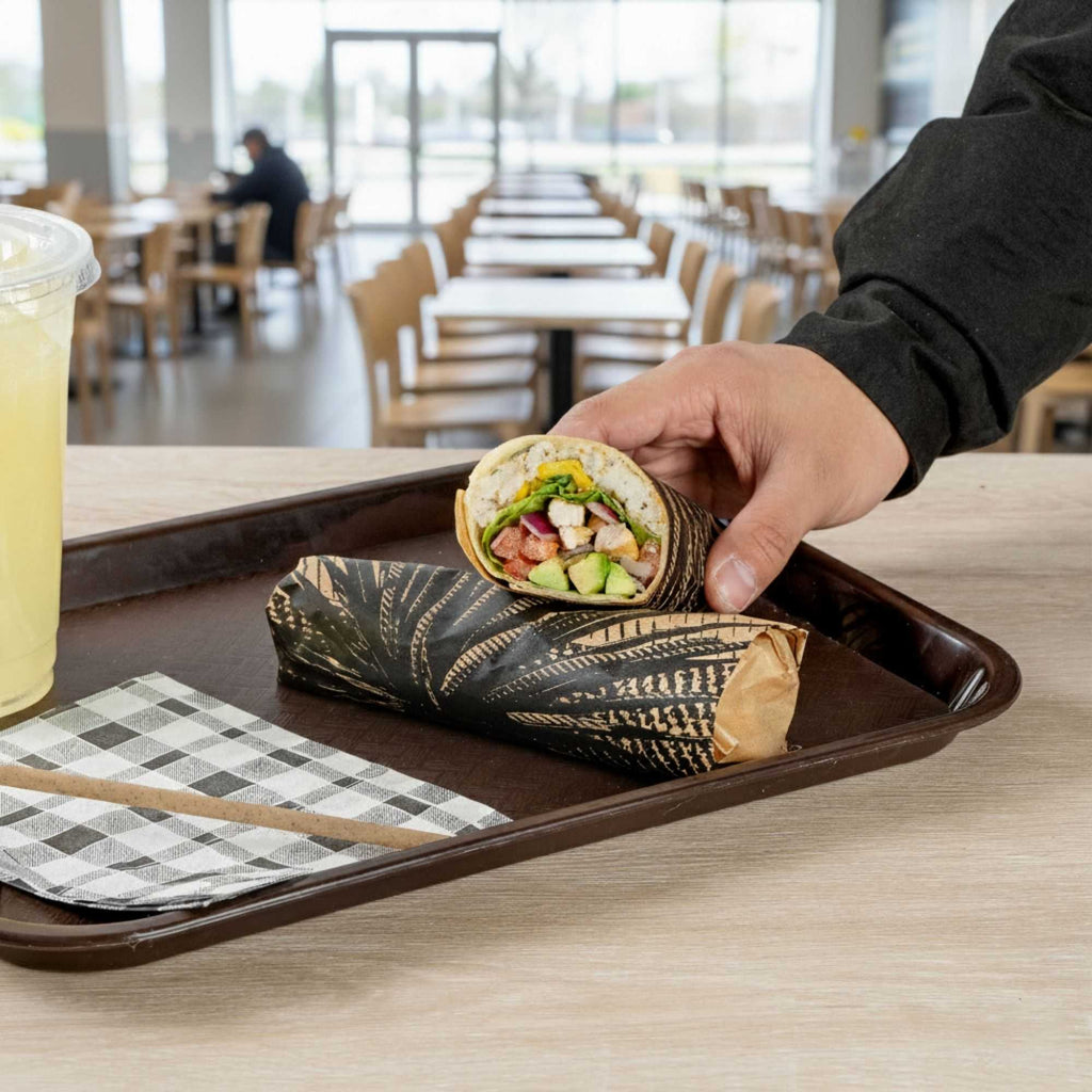 Chef 101 No PFAS Added Kraft Paper Food Wrap and Basket Liner - Mexican Agave, Greaseproof - 12" x 12" - 2000 count box
