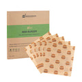 Chef 101 No PFAS Added Kraft Paper Food Wrap and Fry Basket Liner - Mini Burger, Greaseproof - 12" x 12" - 2000 count box