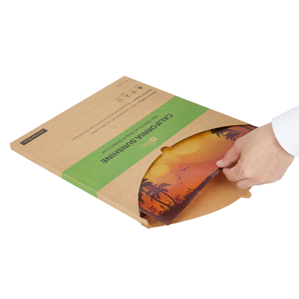 Chef 101 No PFAS Added Kraft Paper Food Wrap and Basket Liner - California Sunshine, Greaseproof, Compostable - 12" x 12" - 2000 count box