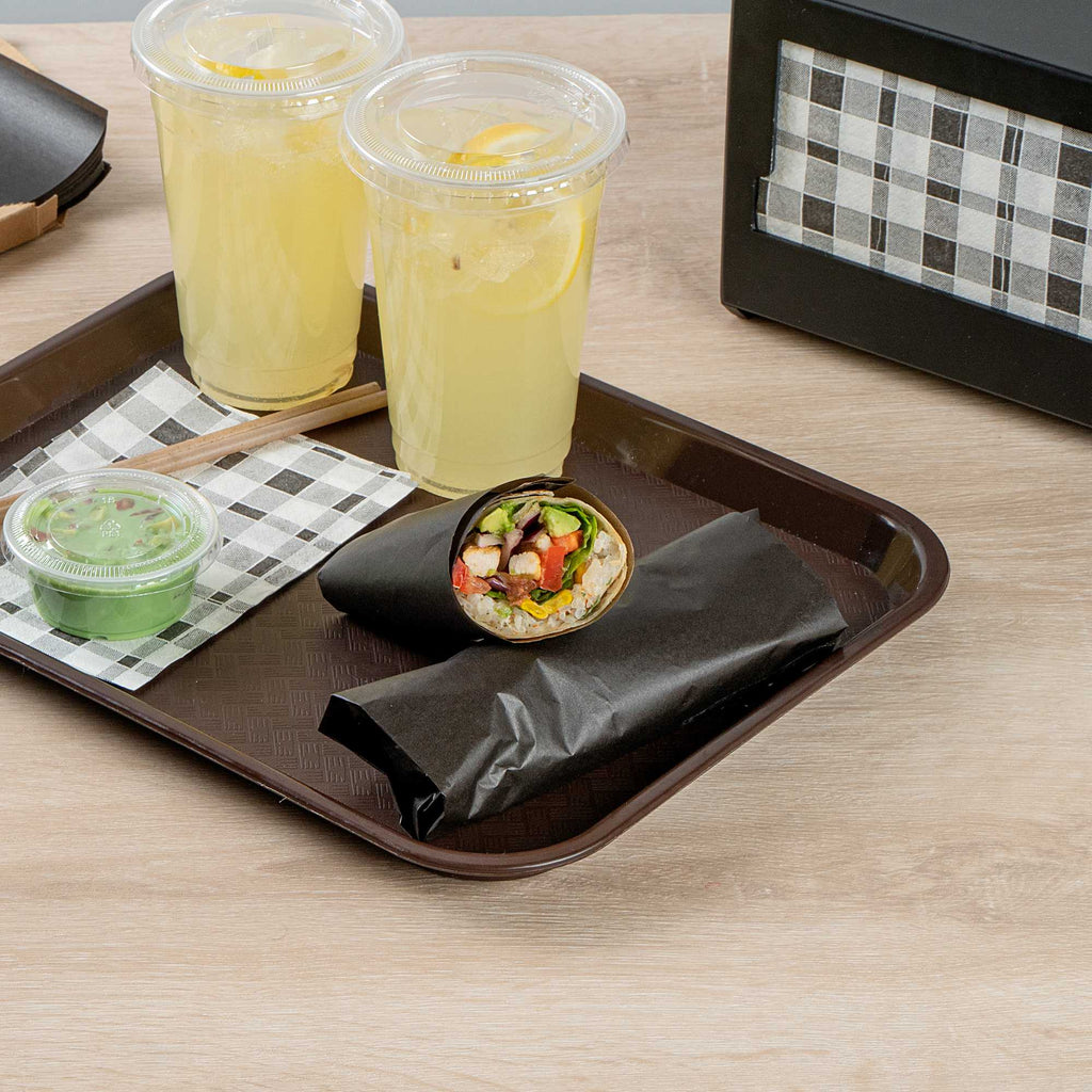 Chef 101 No PFAS Added Black Paper Food Wrap and Basket Liner - Greaseproof, Compostable - 15" x 11" - 200 count box