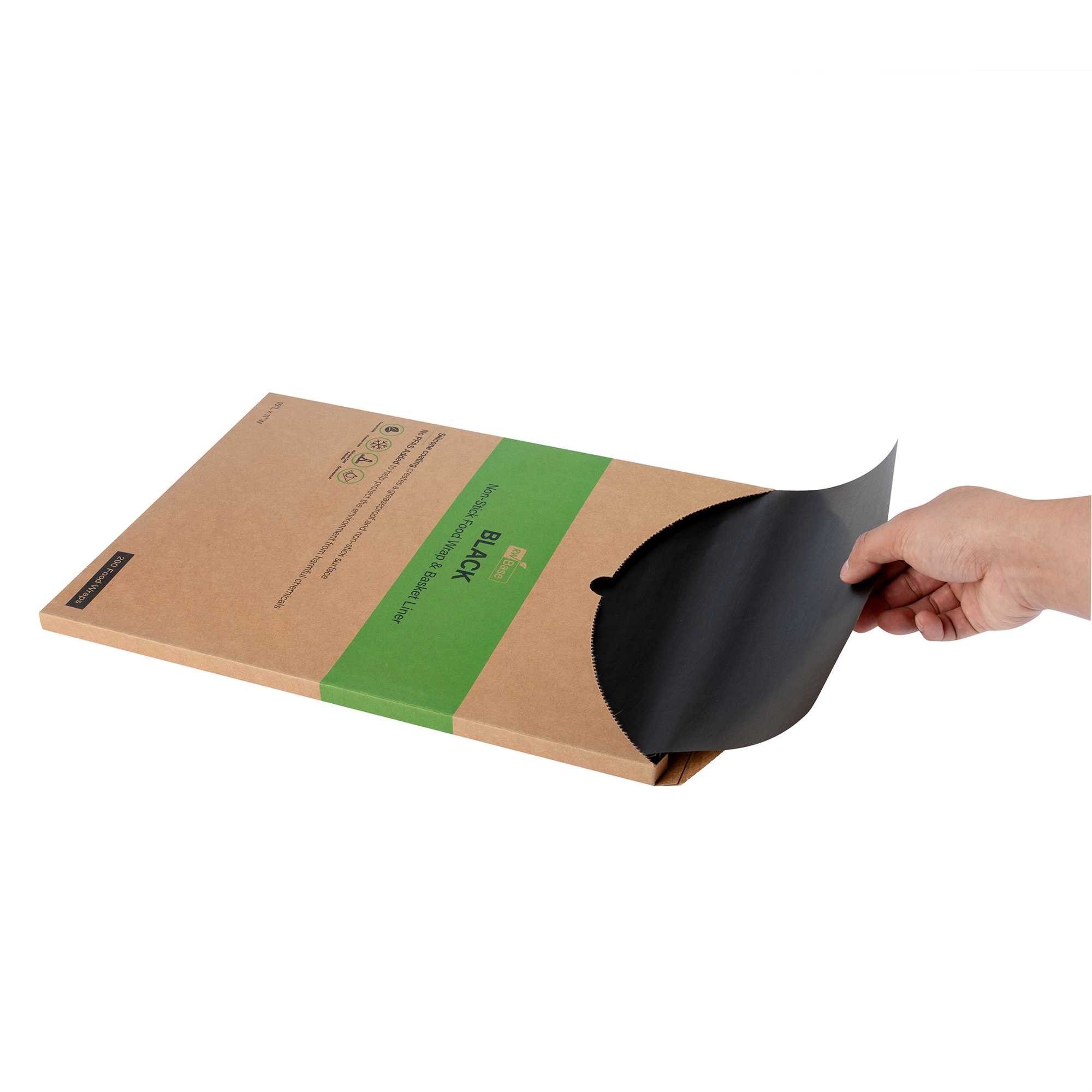 Chef 101 No PFAS Added Black Paper Food Wrap and Basket Liner - Greaseproof, Compostable - 15" x 11" - 2000 count box