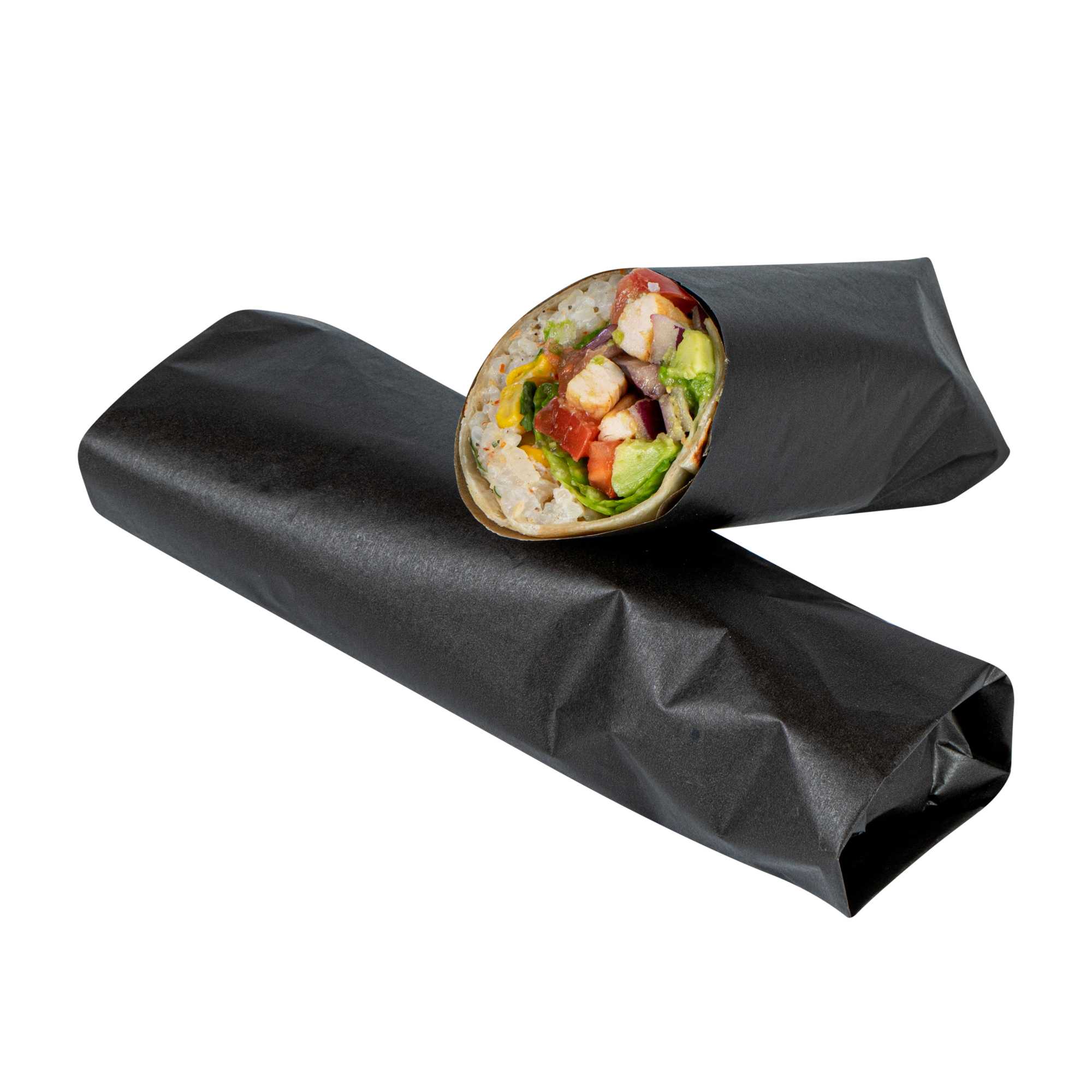 Chef 101 No PFAS Added Black Paper Food Wrap and Basket Liner - Greaseproof, Compostable - 15" x 11" - 2000 count box