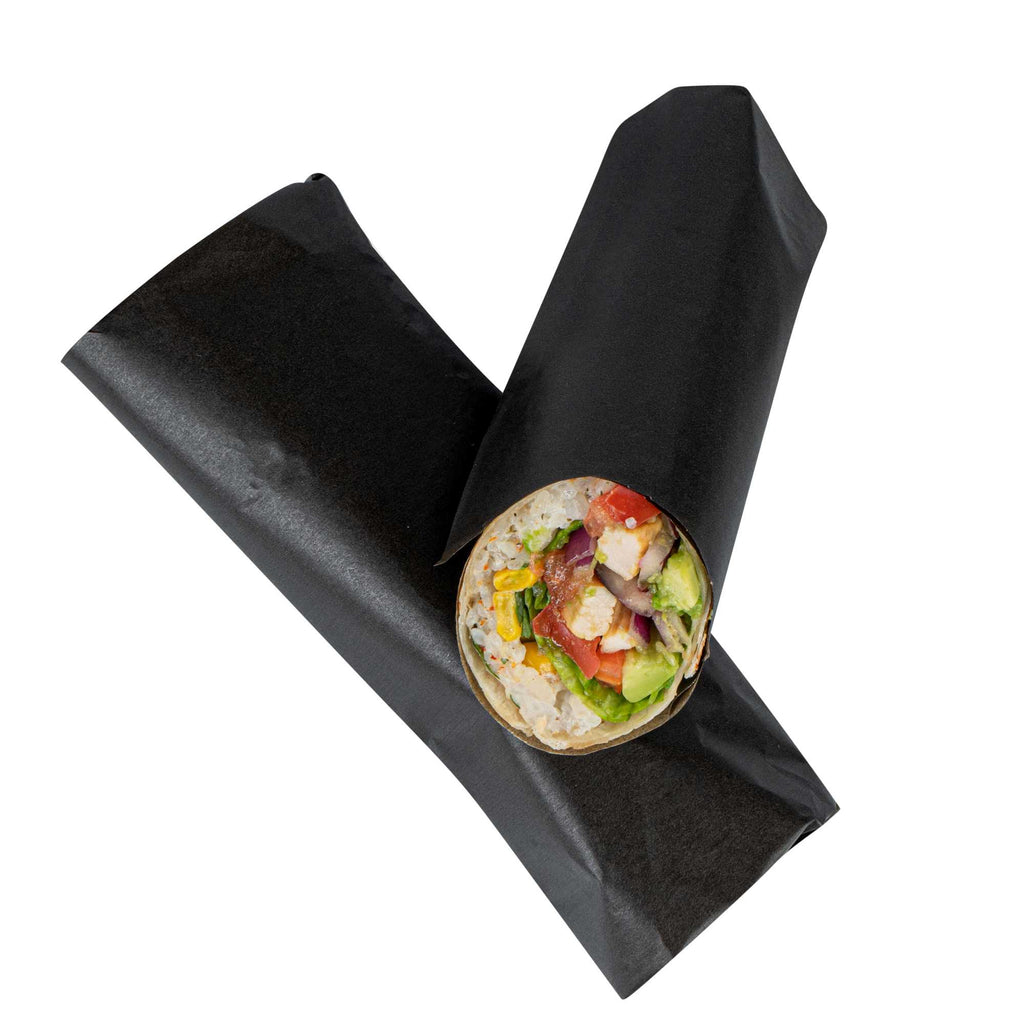 Chef 101 No PFAS Added Black Paper Food Wrap and Basket Liner - Greaseproof, Compostable - 15" x 11" - 2000 count box
