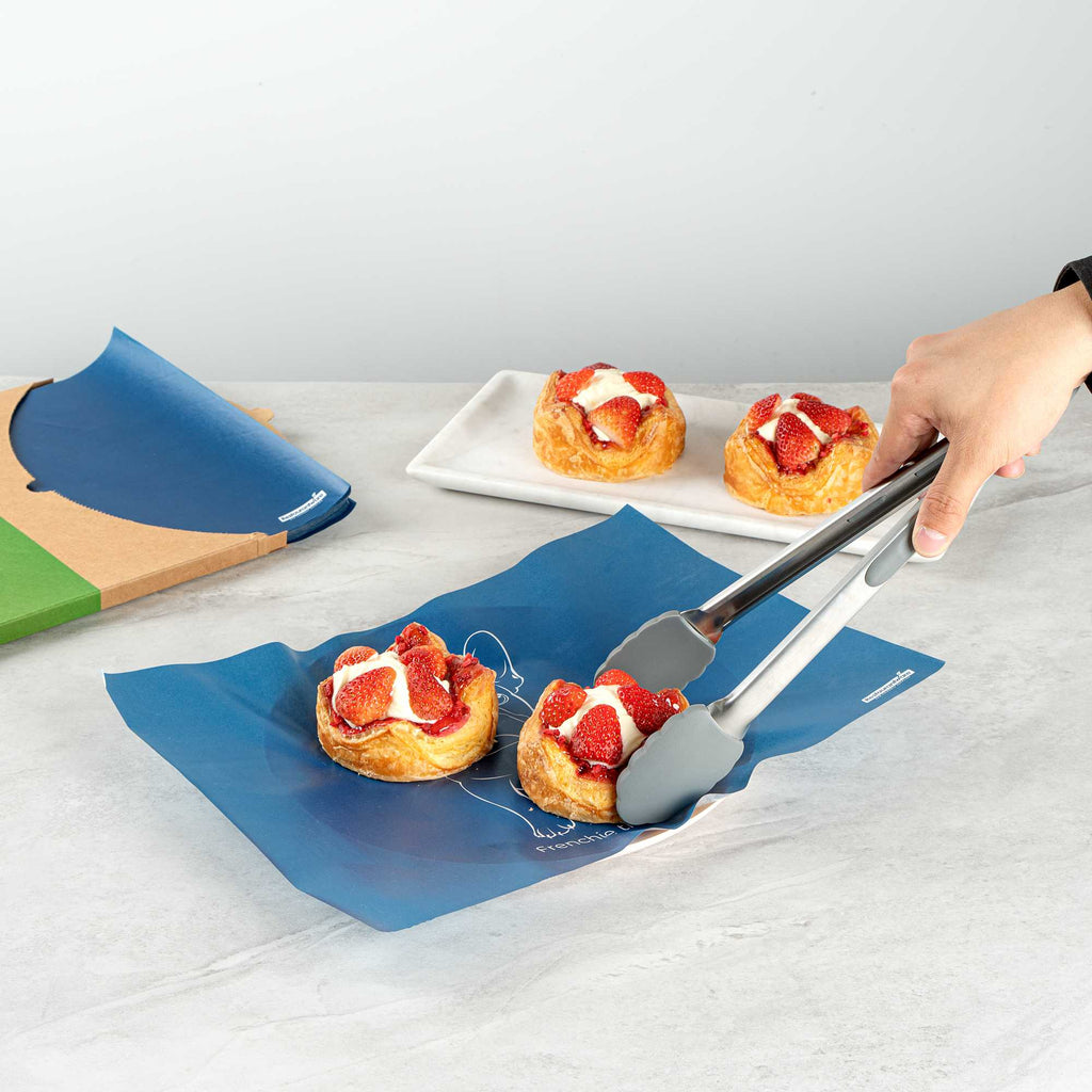 Chef 101 No PFAS Added Frenchie Paper Food Wrap and Basket Liner - Greaseproof, Compostable - 15" x 11" - 200 count box