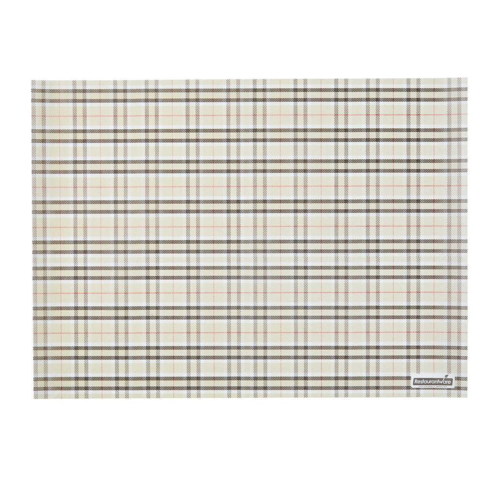 Chef 101 No PFAS Added Plaid Paper Food Wrap and Basket Liner - Greaseproof, Compostable - 15" x 11" - 2000 count box