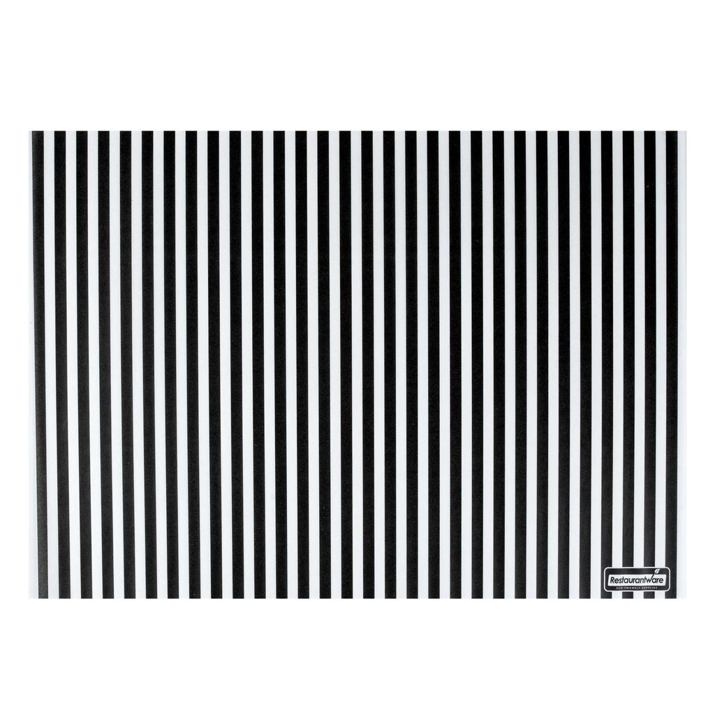 Chef 101 No PFAS Added Black and White Stripe Paper Food Wrap and Basket Liner - Greaseproof, Compostable - 15" x 11" - 2000 count box