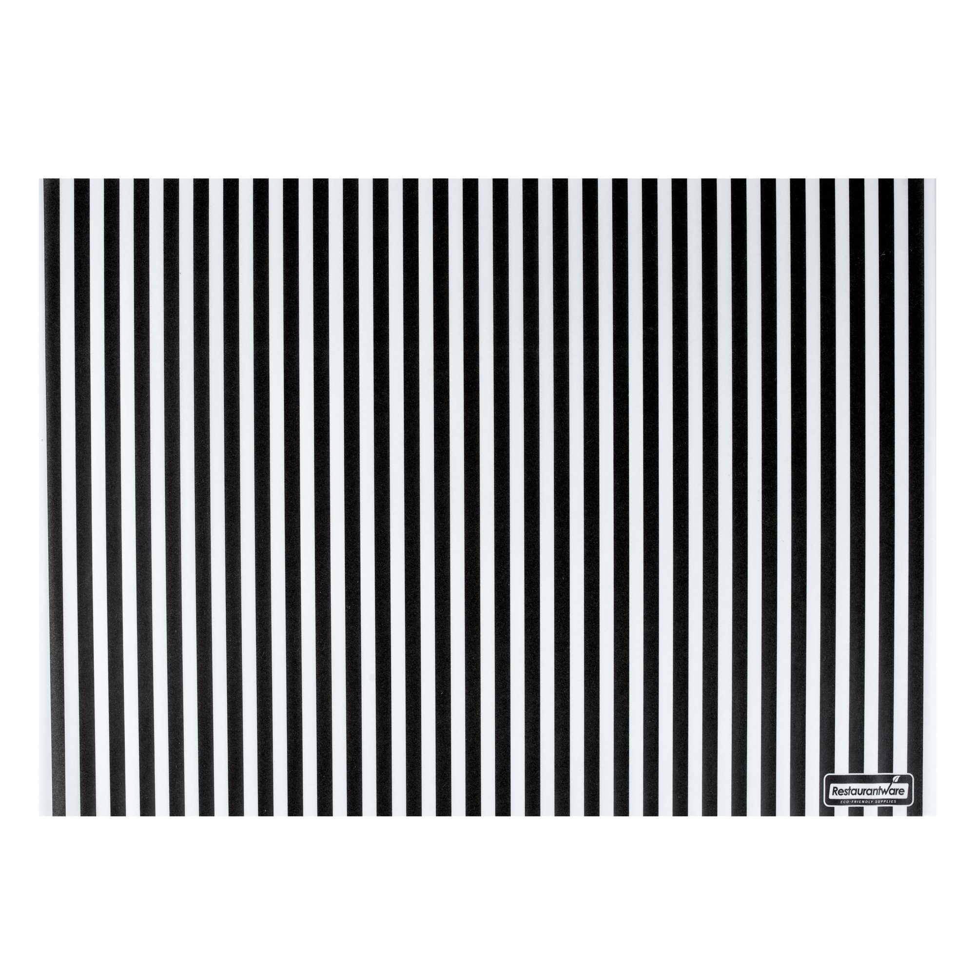 Chef 101 No PFAS Added Black and White Stripe Paper Food Wrap and Basket Liner - Greaseproof, Compostable - 15" x 11" - 200 count box