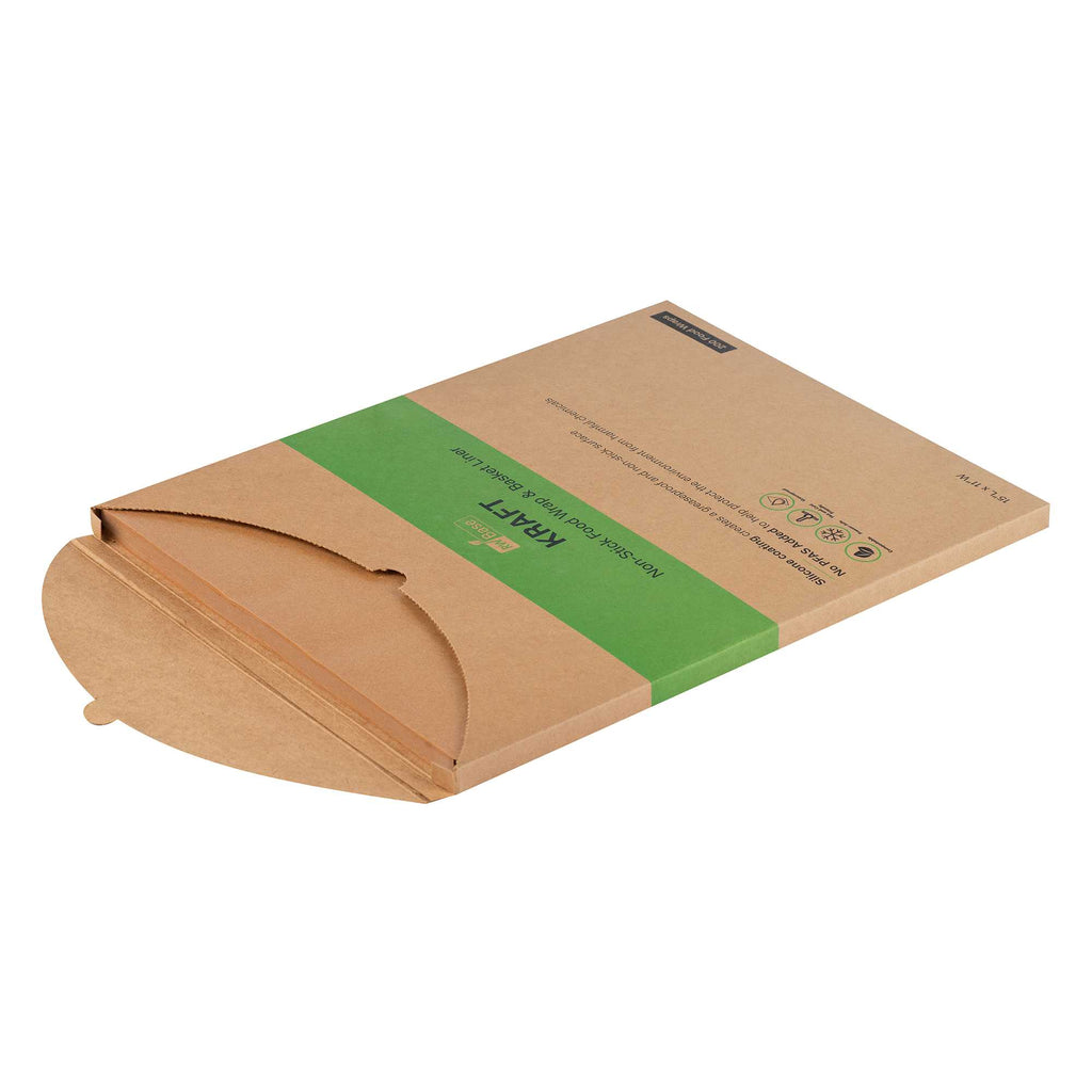 Chef 101 No PFAS Added Kraft Paper Food Wrap and Basket Liner - Greaseproof - 15" x 11" - 200 count box