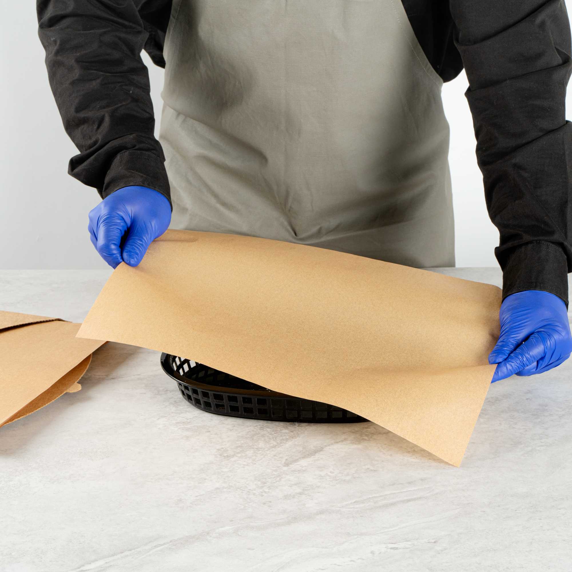 Chef 101 No PFAS Added Kraft Paper Food Wrap and Basket Liner - Greaseproof - 15" x 11" - 200 count box
