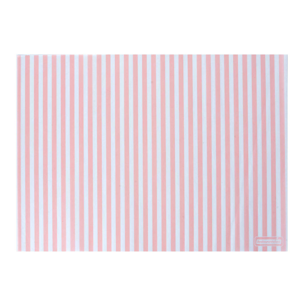 Chef 101 No PFAS Added Pink and White Stripe Paper Food Wrap and Basket Liner - Greaseproof, Compostable - 15" x 11" - 2000 count box
