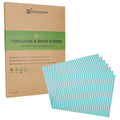 Chef 101 No PFAS Added Turquoise and White Stripe Paper Food Wrap and Basket Liner - Greaseproof, Compostable - 15" x 11" - 200 count box