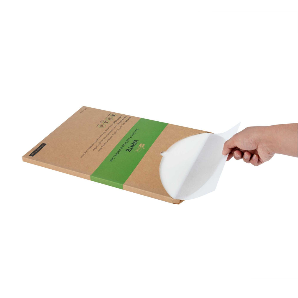 Chef 101 No PFAS Added White Paper Food Wrap and Basket Liner - Greaseproof, Compostable - 15" x 11" - 200 count box