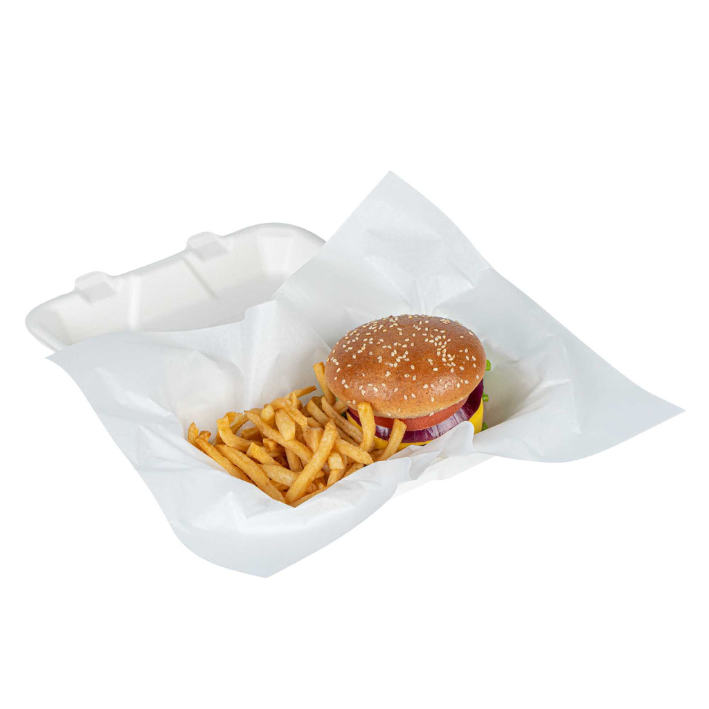 Chef 101 No PFAS Added White Paper Food Wrap and Basket Liner - Greaseproof, Compostable - 15" x 11" - 200 count box