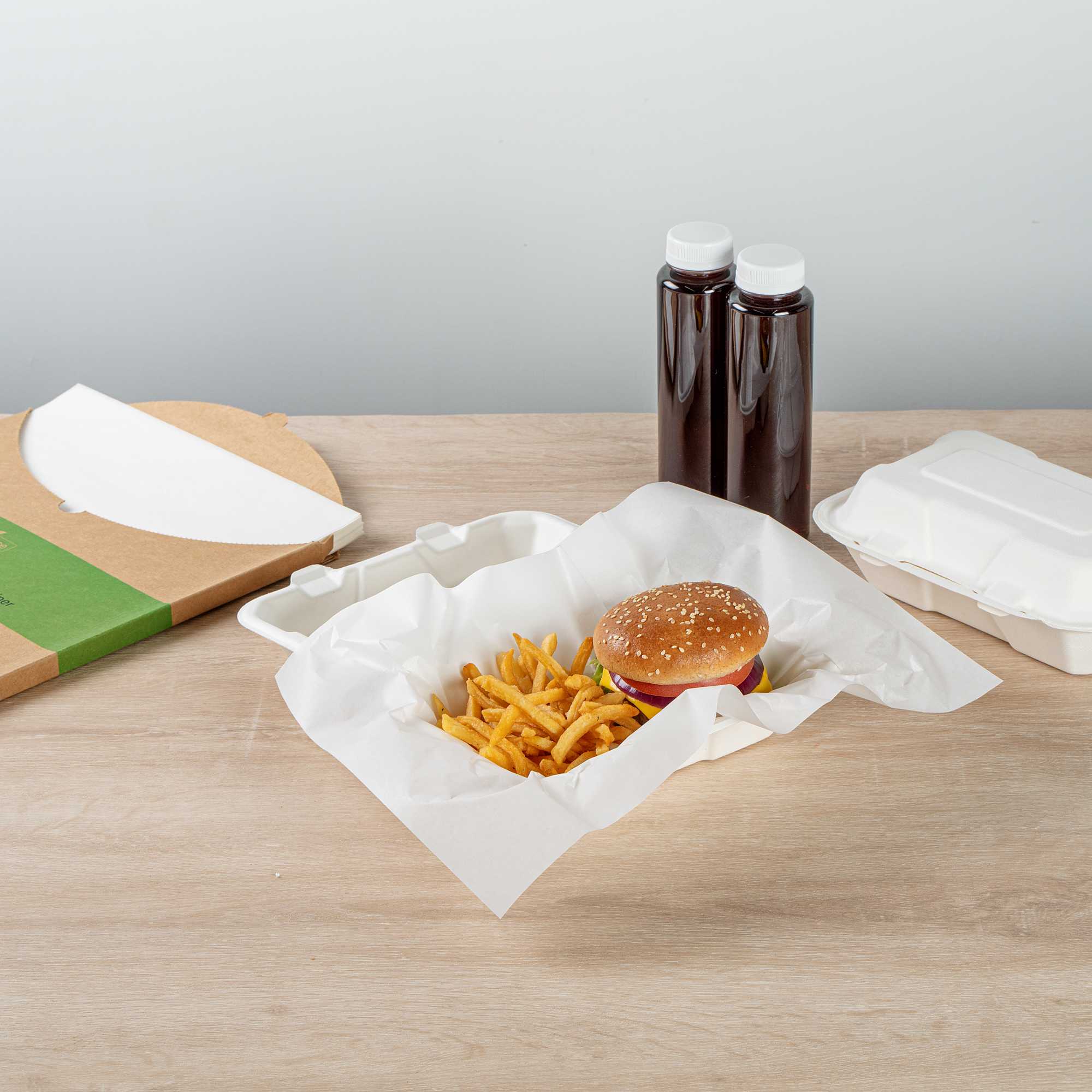 Chef 101 No PFAS Added White Paper Food Wrap and Basket Liner - Greaseproof, Compostable - 15" x 11" - 2000 count box