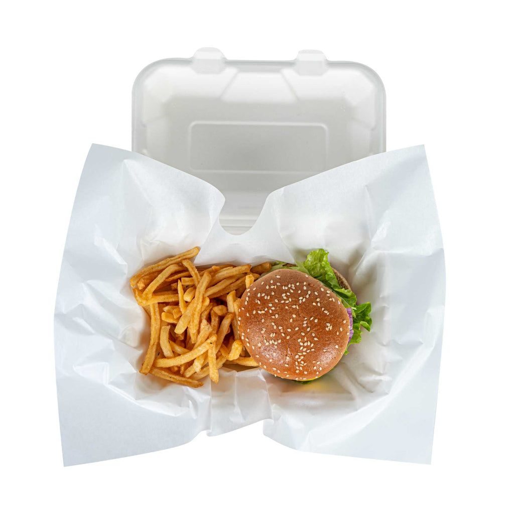 Chef 101 No PFAS Added White Paper Food Wrap and Basket Liner - Greaseproof, Compostable - 15" x 11" - 2000 count box