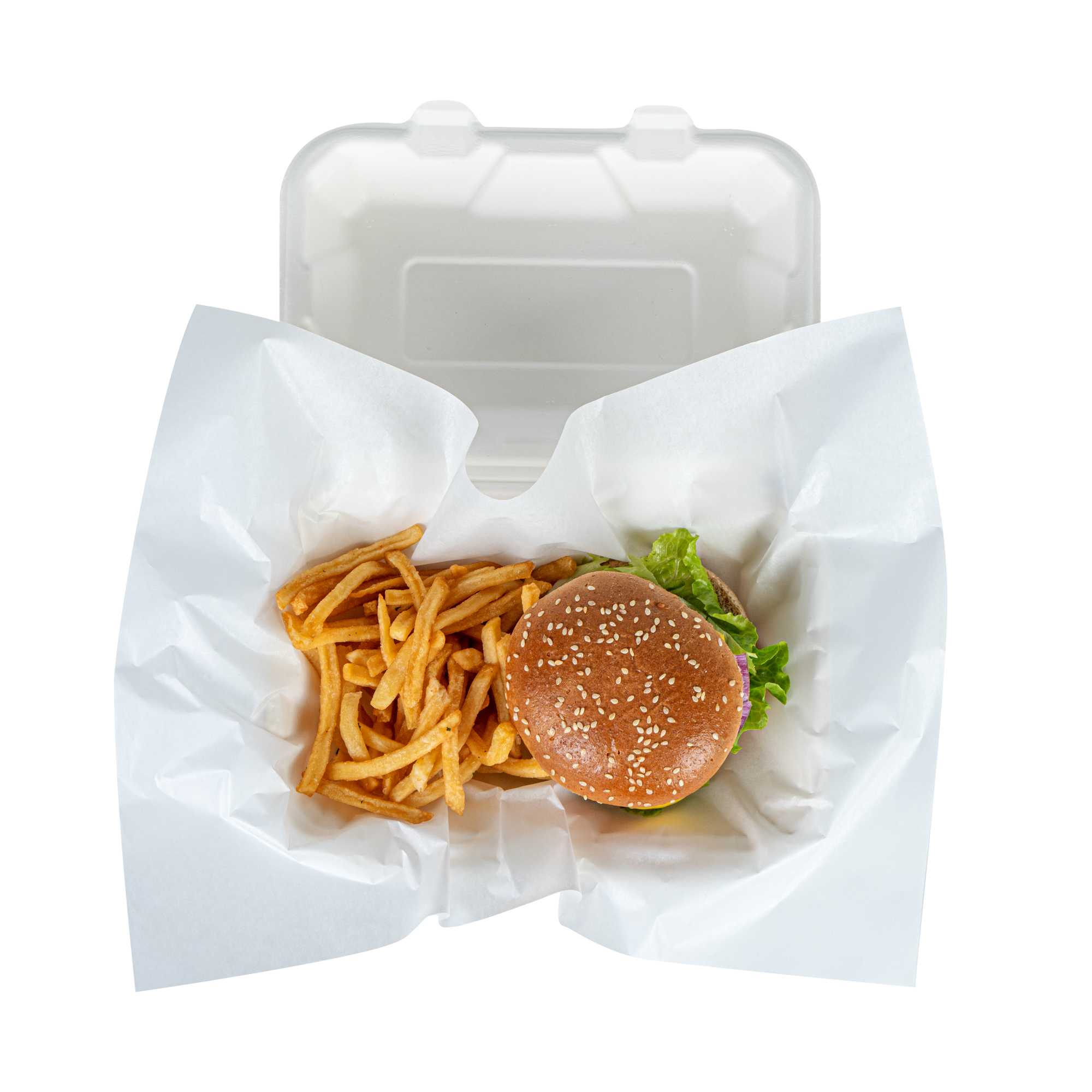 Chef 101 No PFAS Added White Paper Food Wrap and Basket Liner - Greaseproof, Compostable - 15" x 11" - 2000 count box