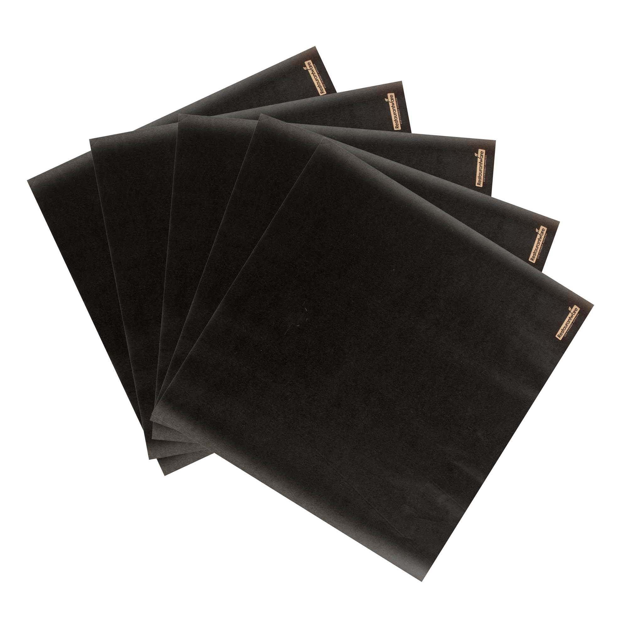 Chef 101 No PFAS Added Black Paper Bakery Wrap and Basket Liner - Greaseproof - 12" x 12" - 200 count box