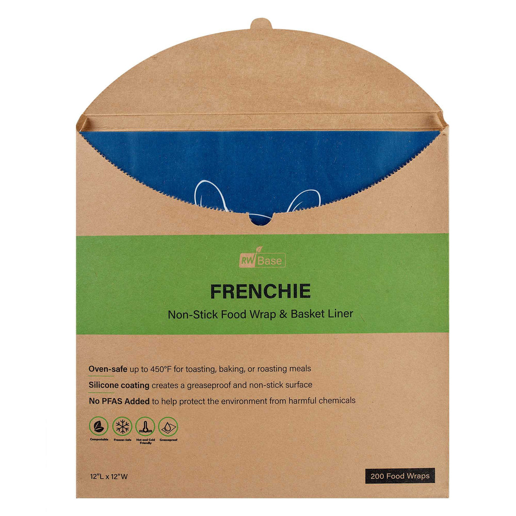 Chef 101 No PFAS Added Frenchie Paper Bakery Wrap and Basket Liner - Greaseproof - 12" x 12" - 200 count box
