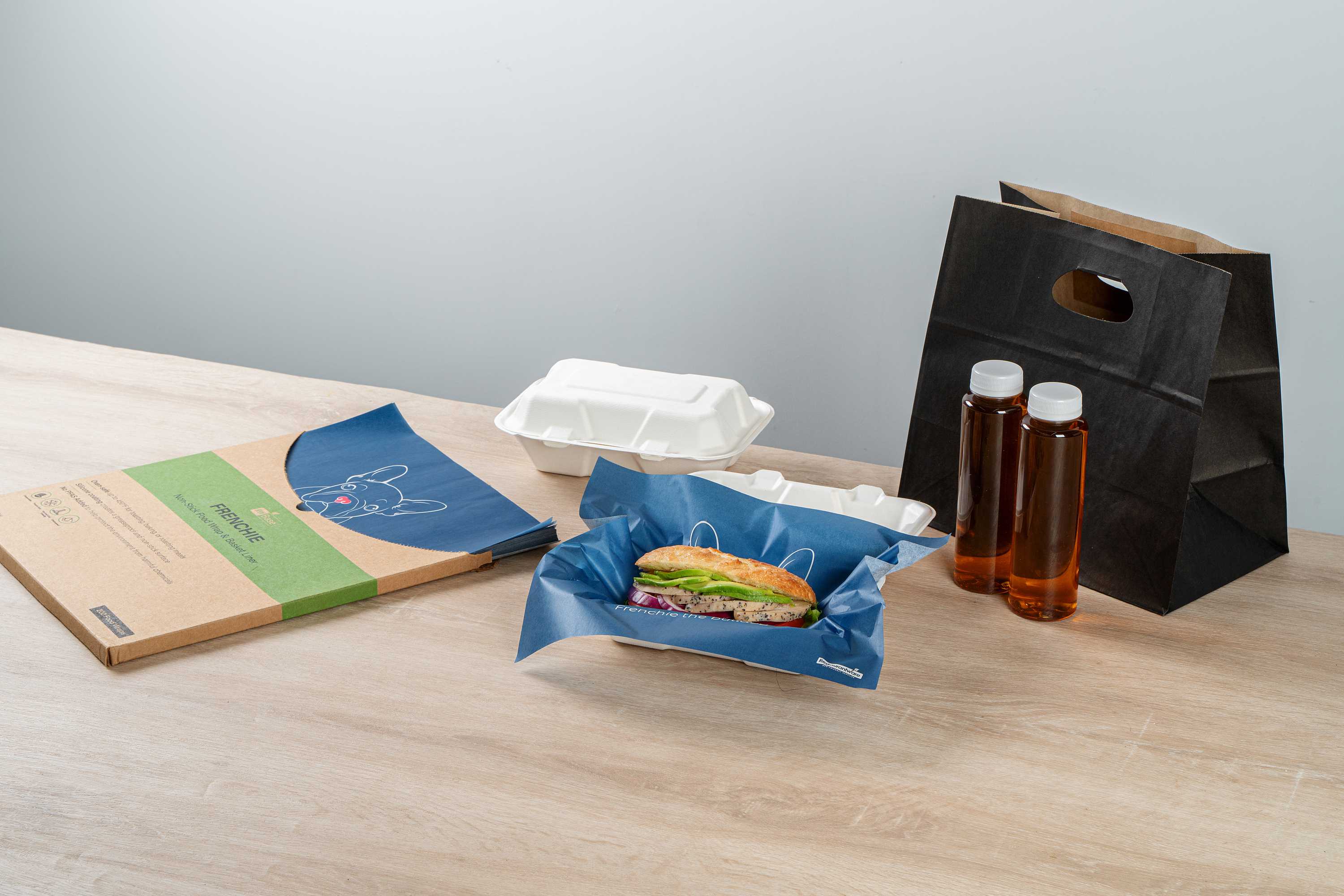 Chef 101 No PFAS Added Frenchie Paper Bakery Wrap and Basket Liner - Greaseproof - 12" x 12" - 2000 count box