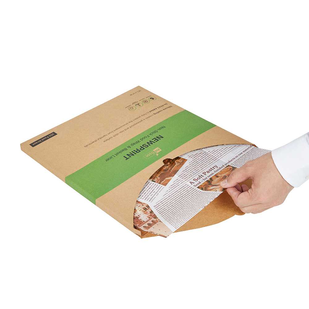 Chef 101 No PFAS Added Newsprint Paper Bakery Wrap and Basket Liner - Greaseproof - 12" x 12" - 200 count box