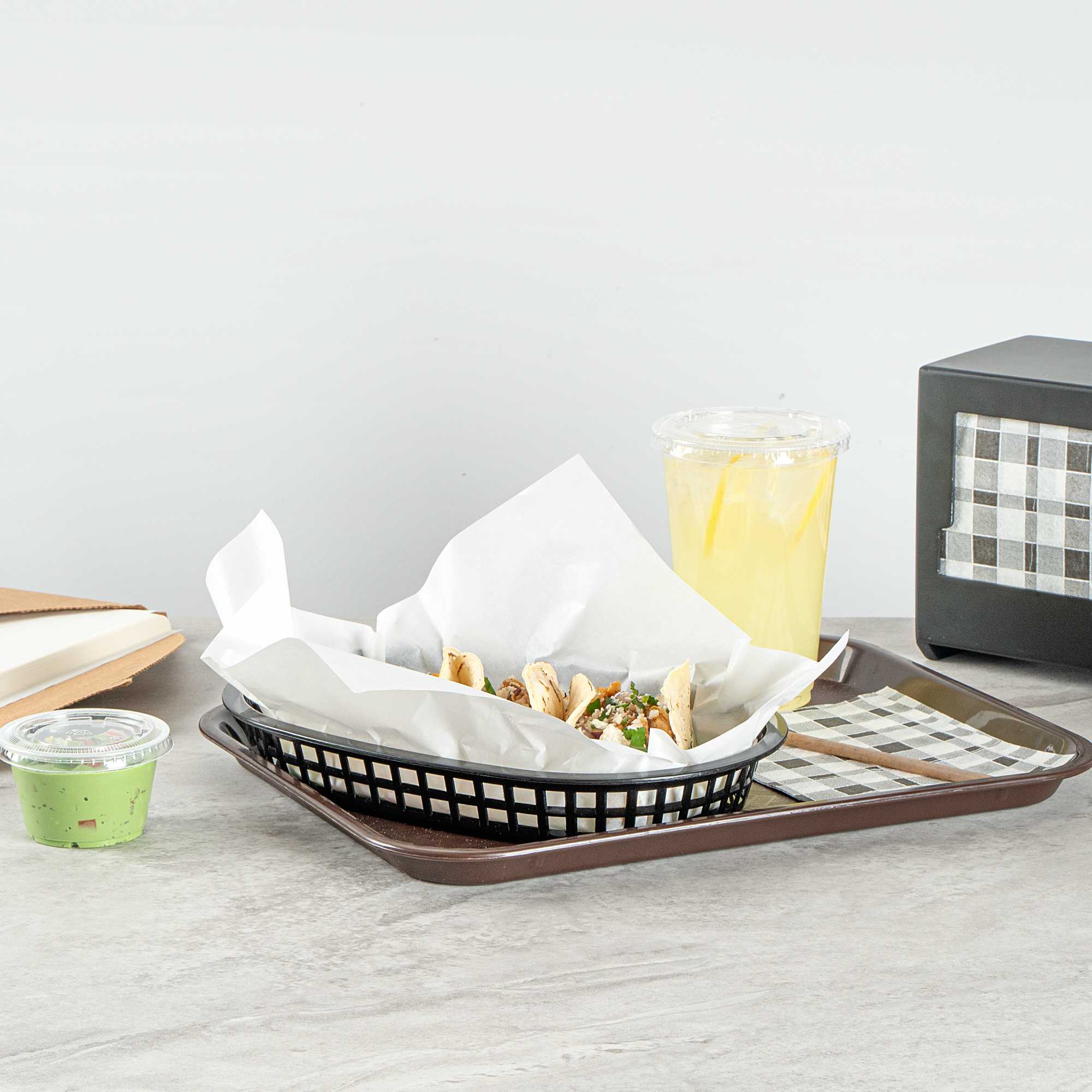 Chef 101 No PFAS Added White Paper Bakery Wrap and Basket Liner - Greaseproof - 12" x 12" - 200 count box