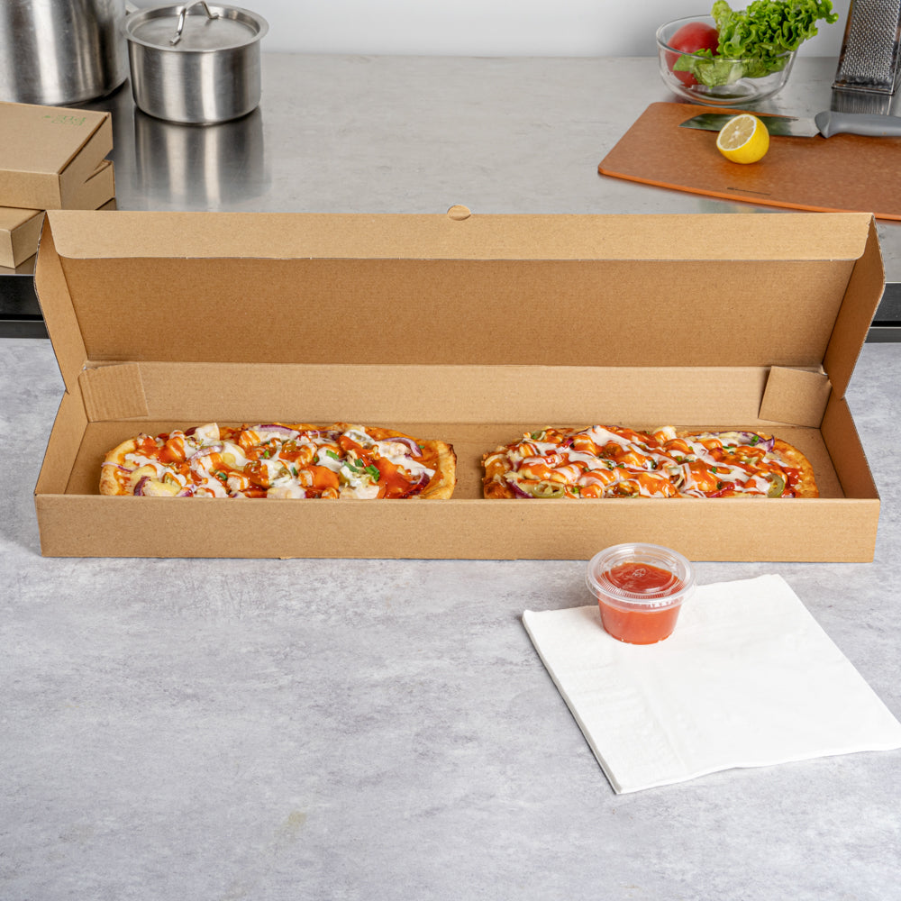 Eco Pie Kraft Paper Corrugated Flatbread Box - 24" x 12" x 2" - 50 count box