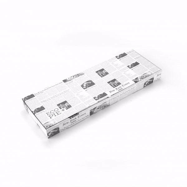 Eco Pie Newsprint and White Paper Corrugated Flatbread Box - 24" x 12" x 2" - 50 count box