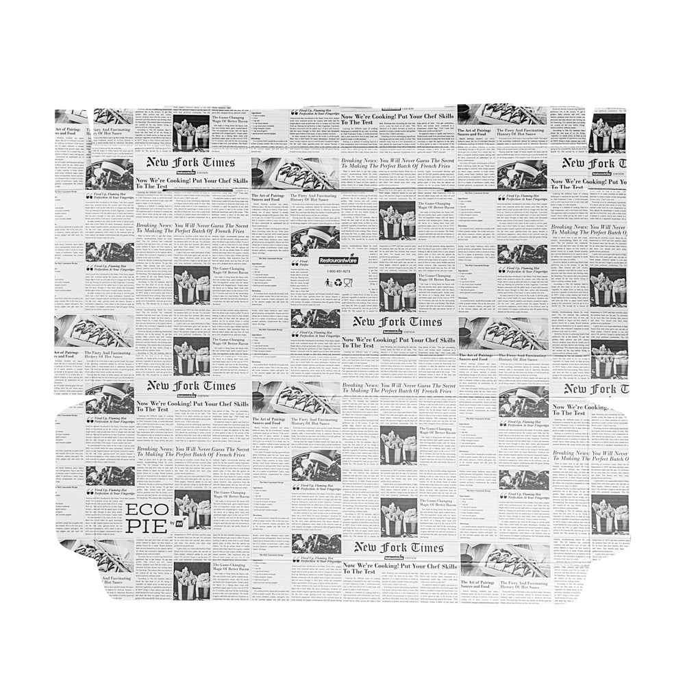 Eco Pie Newsprint and White Paper Corrugated Flatbread Box - 24" x 12" x 2" - 50 count box