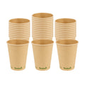 Sustain 12 oz Kraft Paper Coffee Cup - PLA Lining, Compostable, Single Wall - 3 1/2" x 3 1/2" x 4 1/4" - 1000 count box
