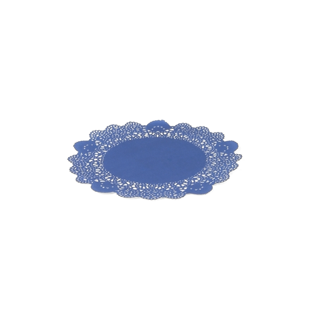 Pastry Tek Round Black Paper Doilies - Lace - 8" x 8" - 100 count box