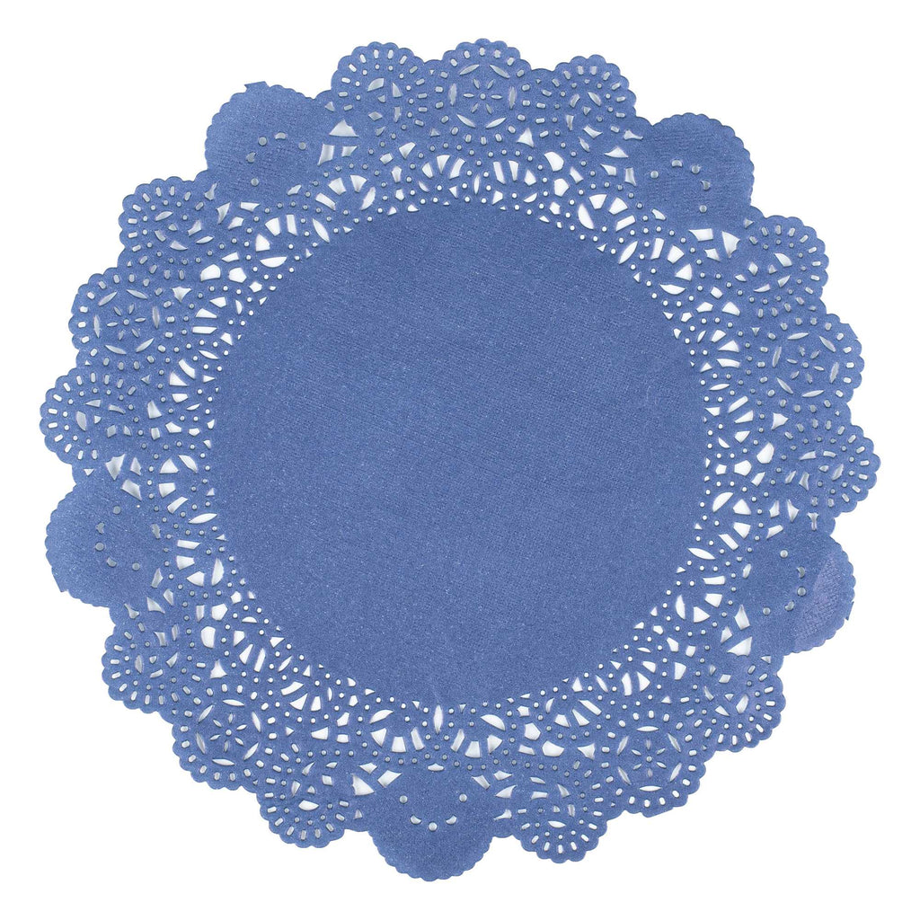Pastry Tek Round Black Paper Doilies - Lace - 8" x 8" - 100 count box