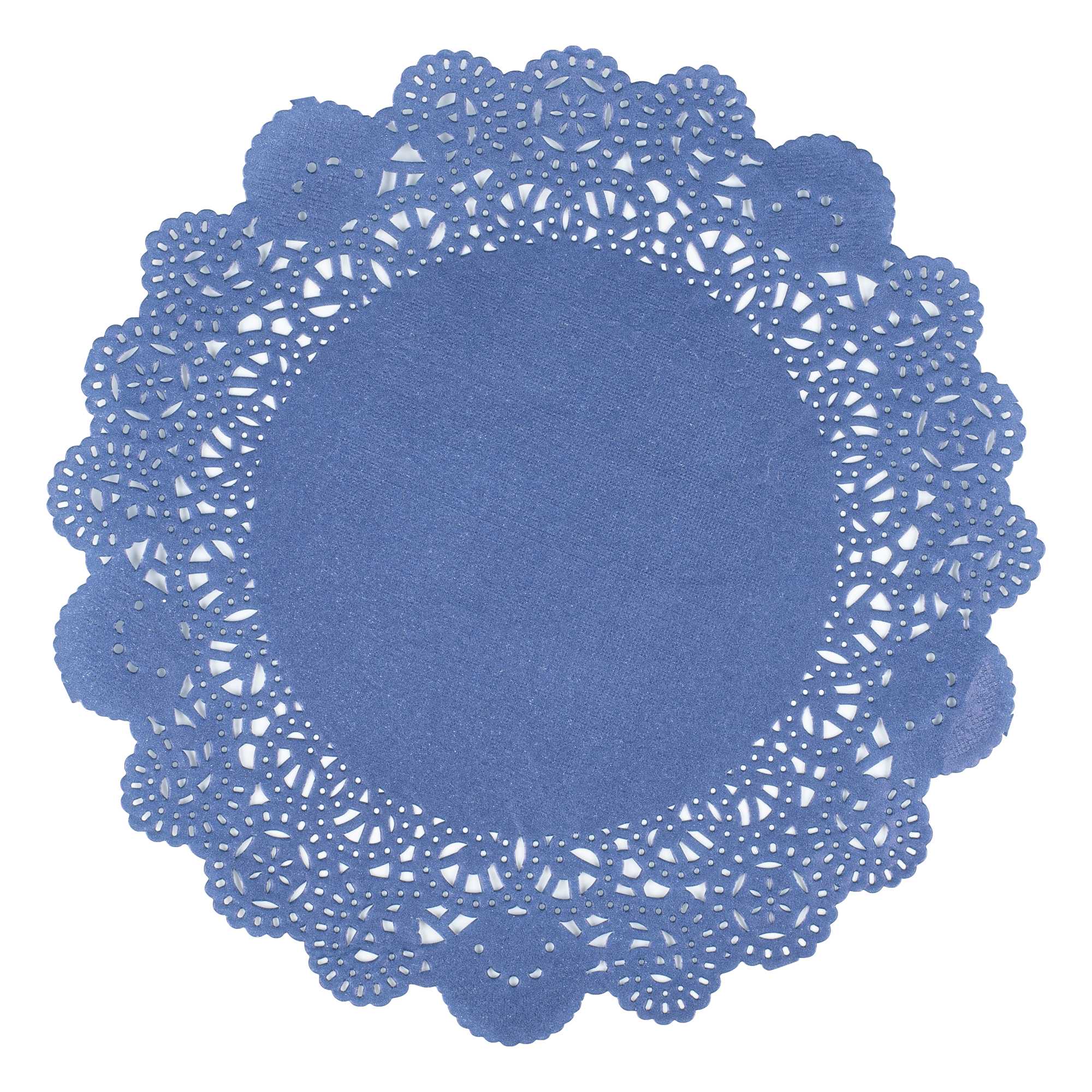 Pastry Tek Round Black Paper Doilies - Lace - 8" x 8" - 100 count box