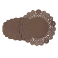 Pastry Tek Round Brown Paper Doilies - Lace - 8" x 8" - 4000 count box