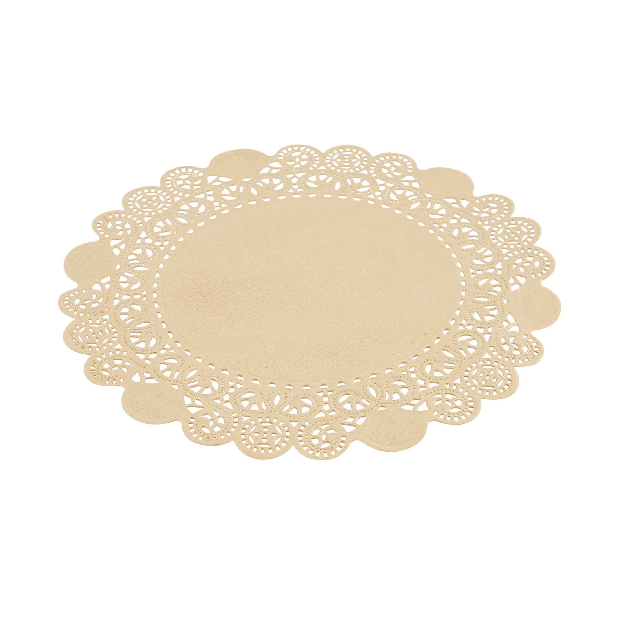 Pastry Tek Round Kraft Paper Doilies - Lace - 8" x 8" - 4000 count box