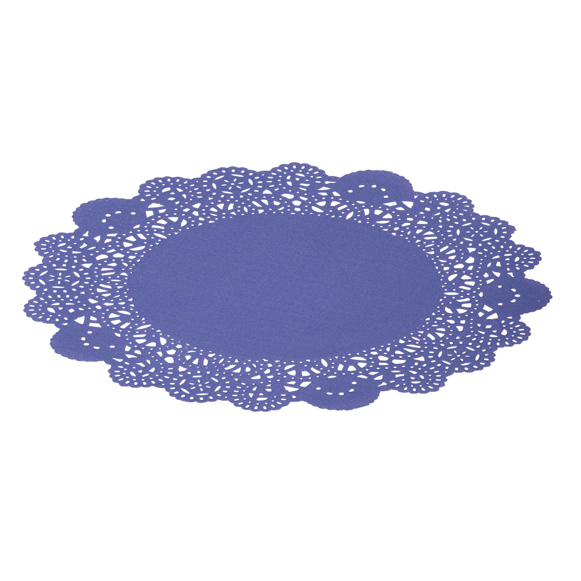 Pastry Tek Round Purple Paper Doilies - Lace - 8" x 8" - 100 count box