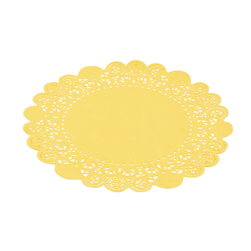 Pastry Tek Round Orange Paper Doilies - Lace - 8" x 8" - 4000 count box