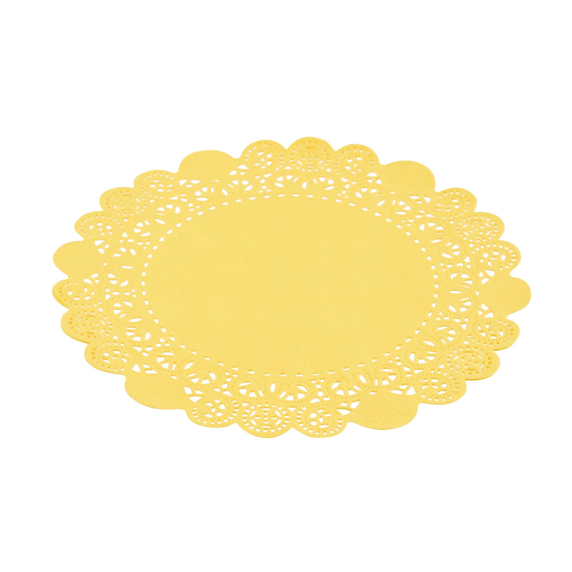 Pastry Tek Round Orange Paper Doilies - Lace - 8" x 8" - 4000 count box