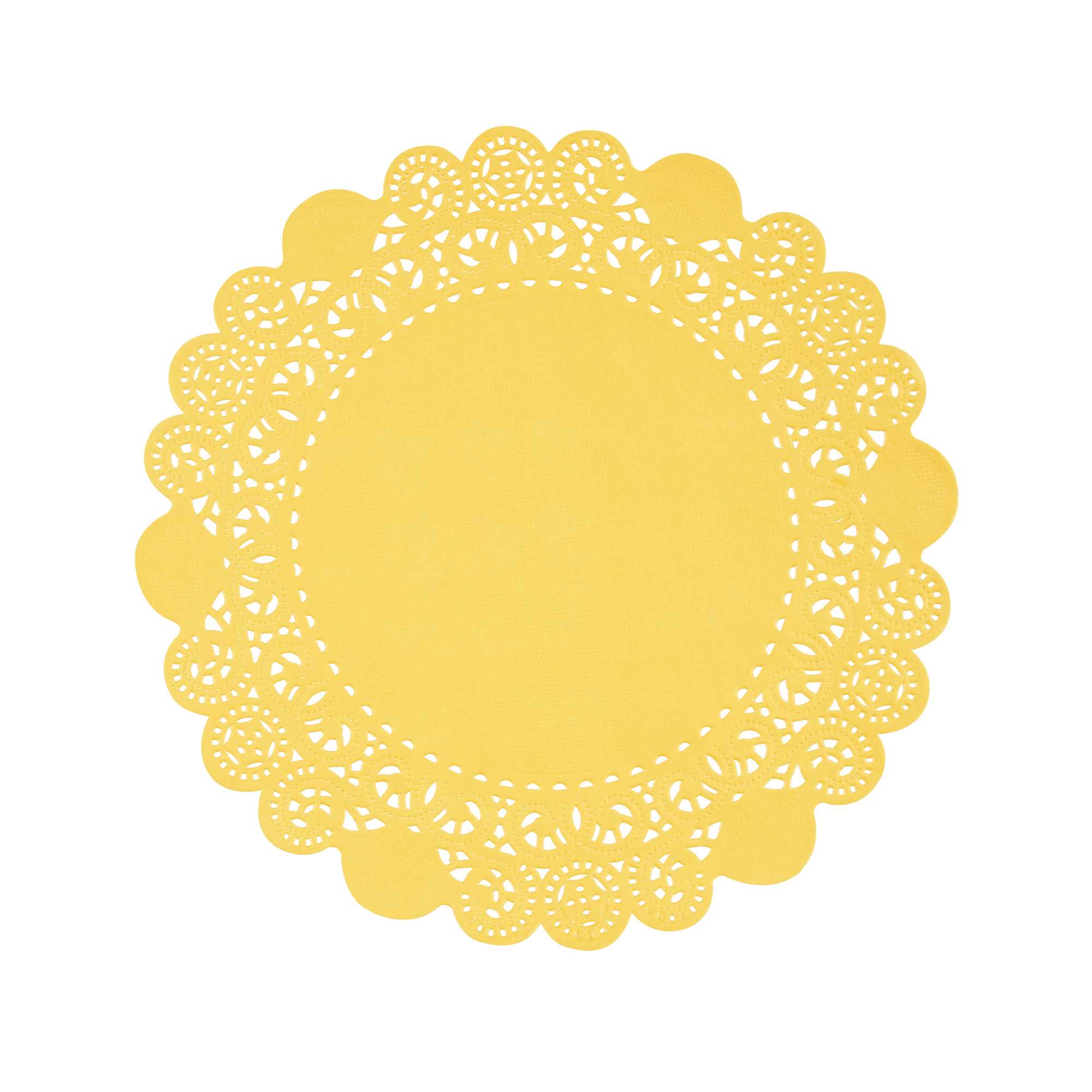 Pastry Tek Round Orange Paper Doilies - Lace - 8" x 8" - 4000 count box