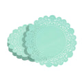 Pastry Tek Round Teal Paper Doilies - Lace - 8" x 8" - 100 count box