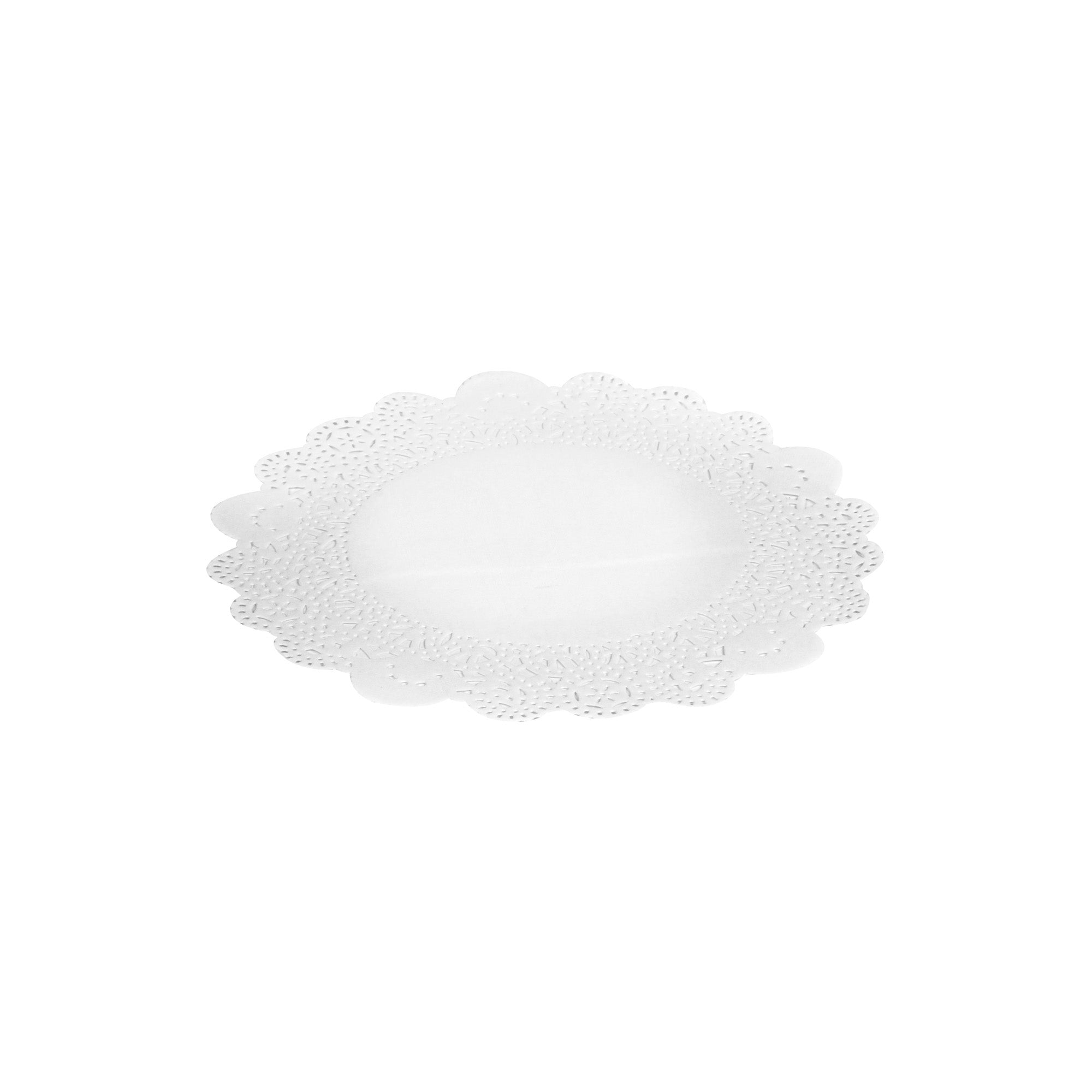Pastry Tek Round White Paper Doilies - Lace - 8" x 8" - 100 count box